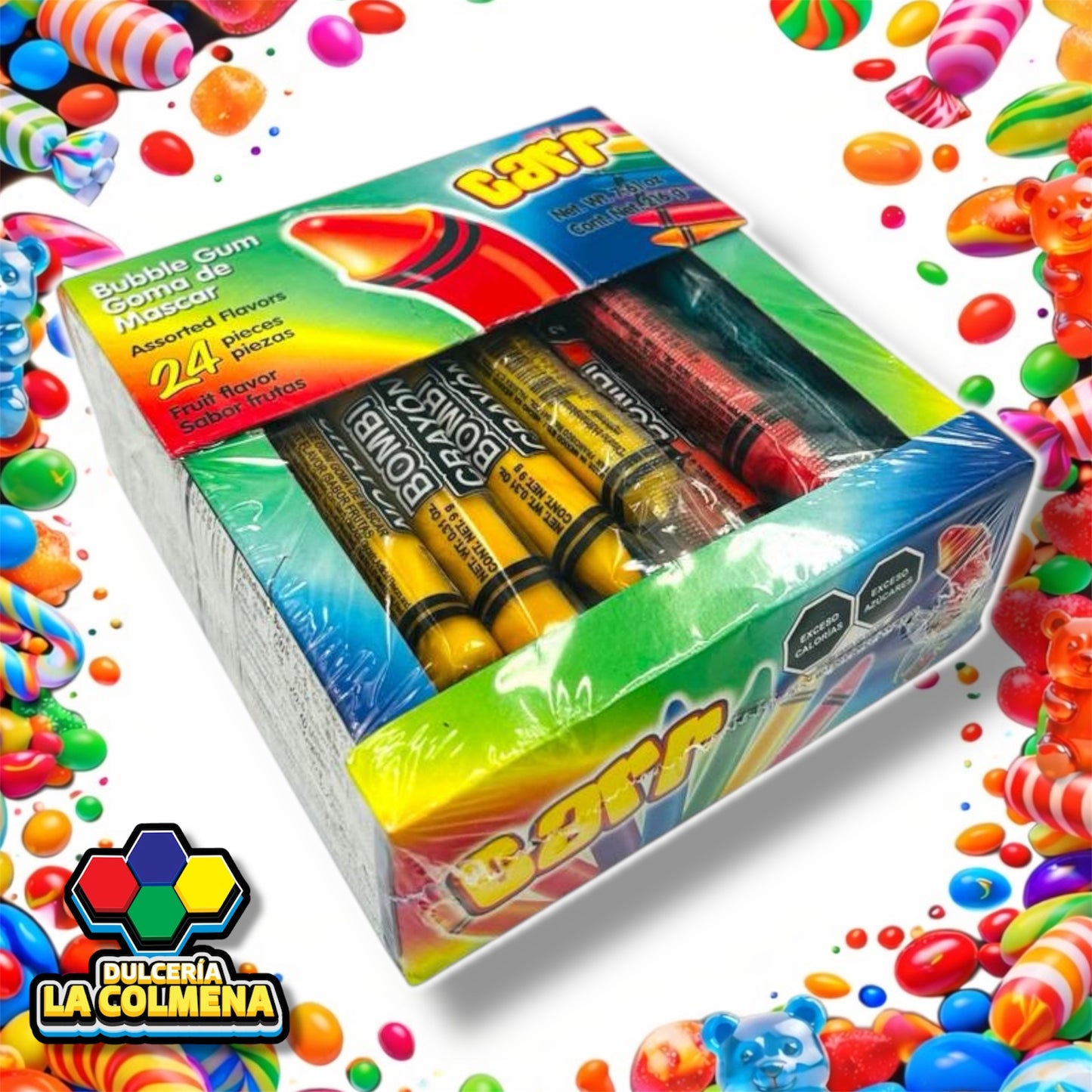 Chicle Bombi Crayón 24 piezas