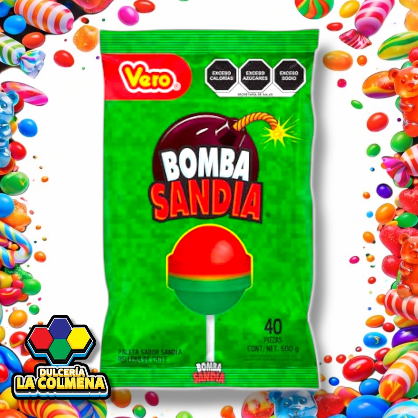 Paleta Bomba Sandía 40 piezas