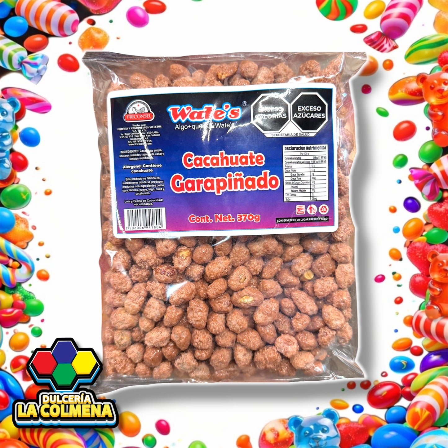 Cacahuate Garapiñado Wates 370 gr