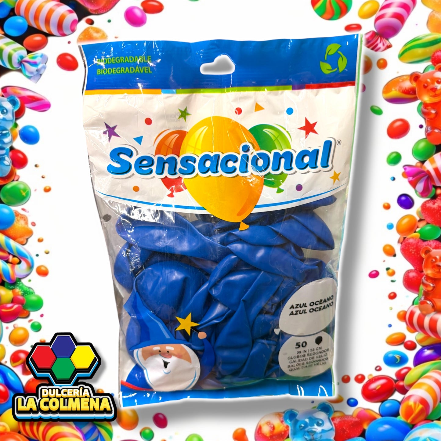 Globo Azul Océano 9 pulgadas 50 piezas