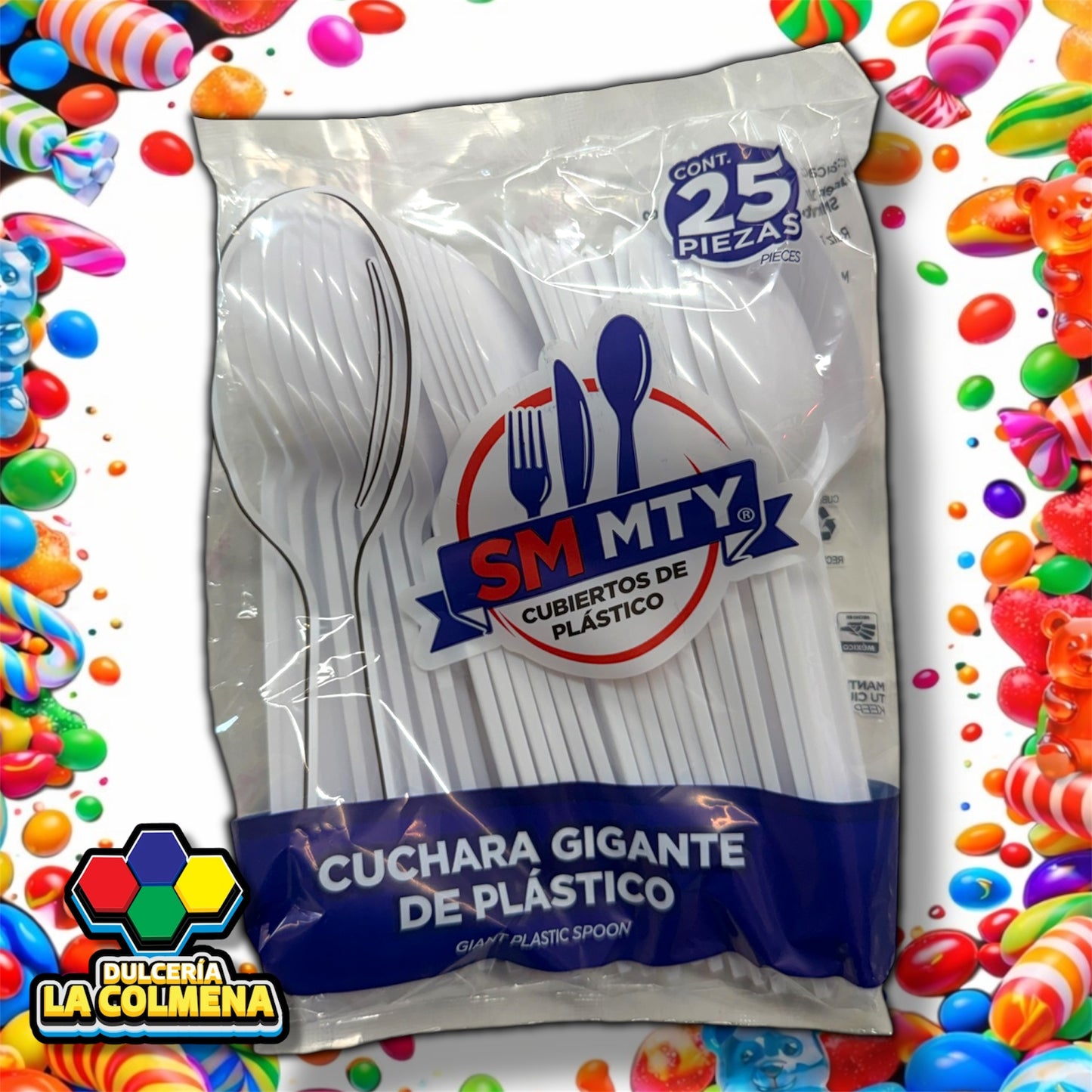 Cuchara Gigante de Plástico 25 piezas