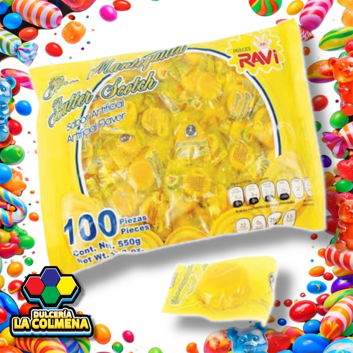Caramelo Ron Mantequilla Ravi 100 piezas