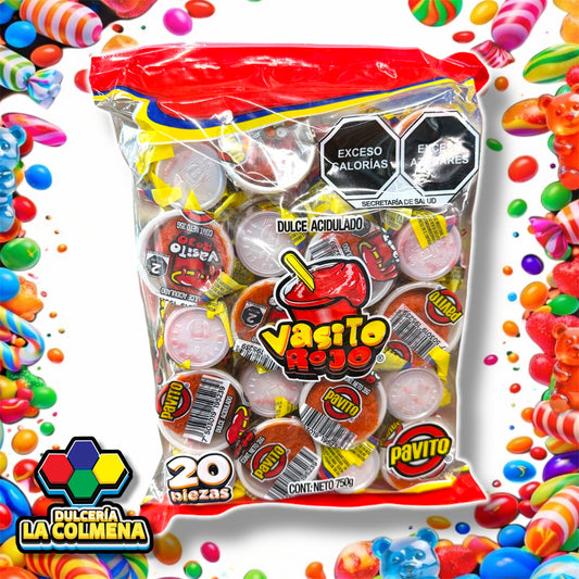 Vasito Rojo Pavito 20 piezas