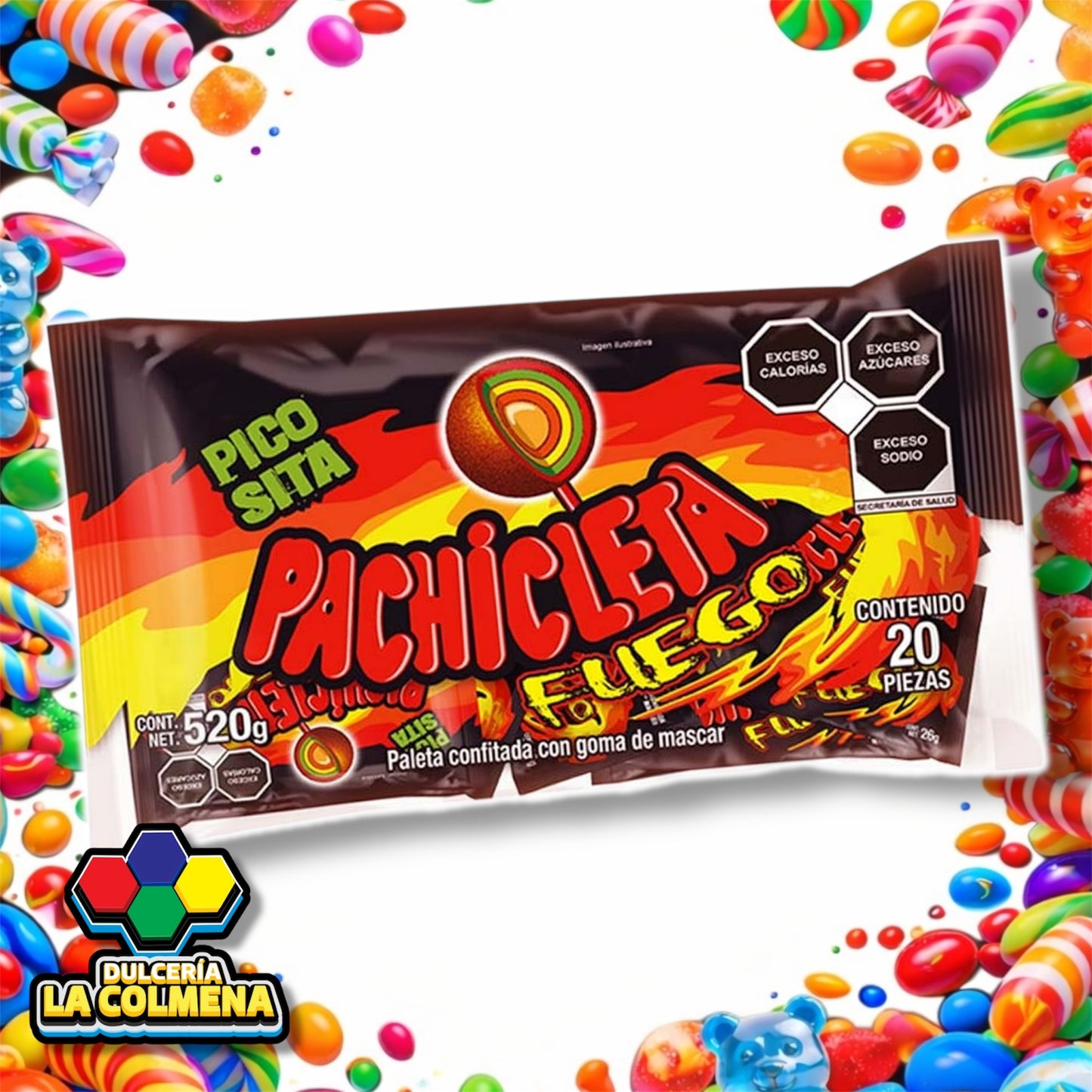 Paleta pachicleta Fuego 20 piezas