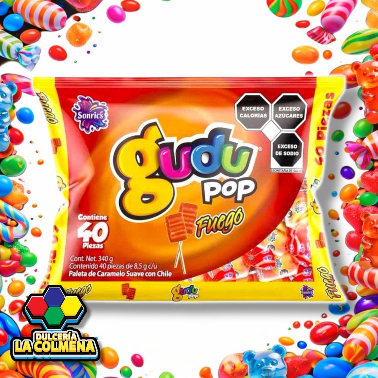 Paleta Gudu Pop Fuego 40 piezas