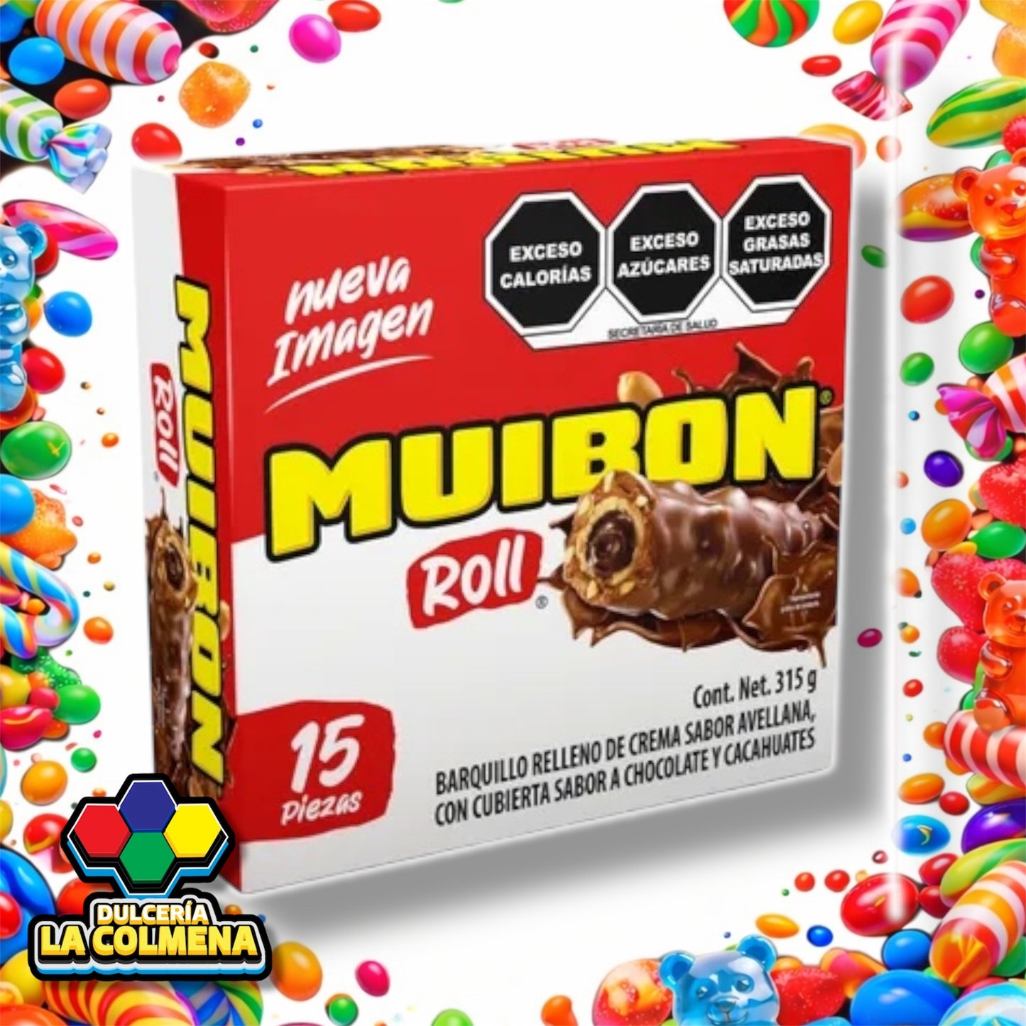 Chocolate Muibon Roll 15 piezas