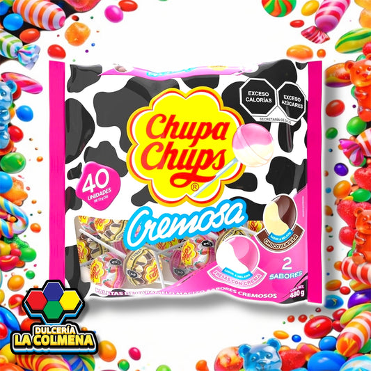 Paleta Cremosa Chupa Chups 40 piezas