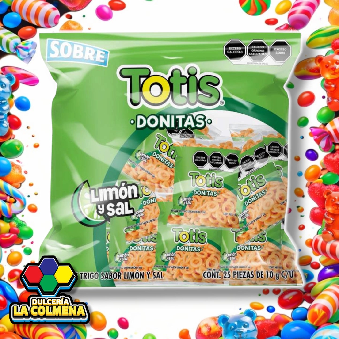Totis Donitas Limón y Sal 25 piezas