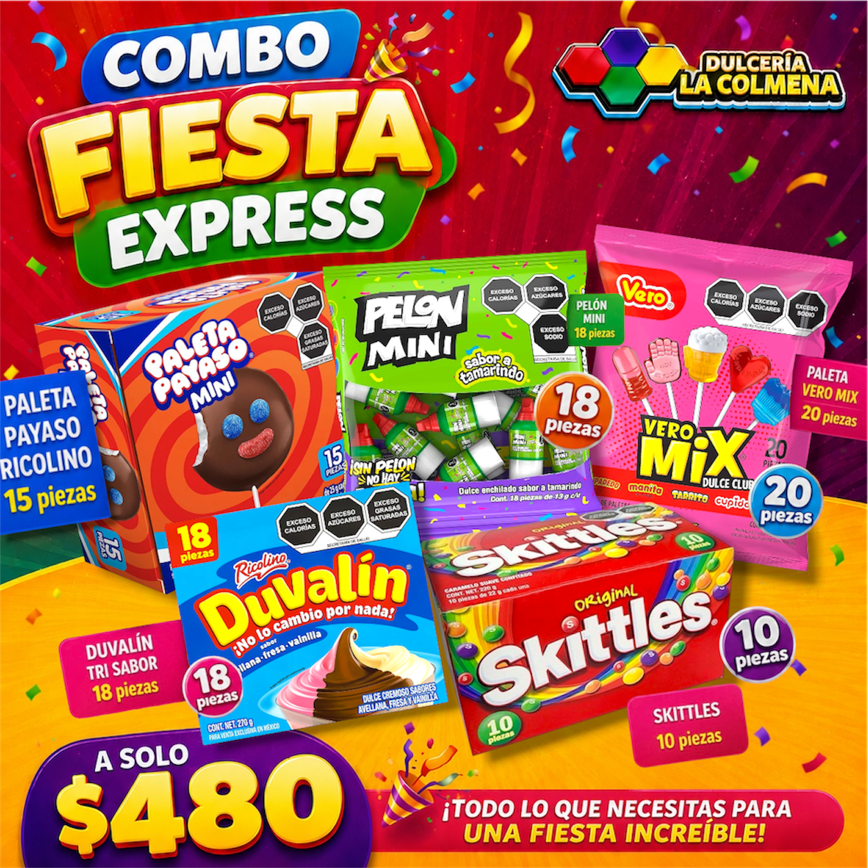 Combo Fiesta Express 10-15 niños