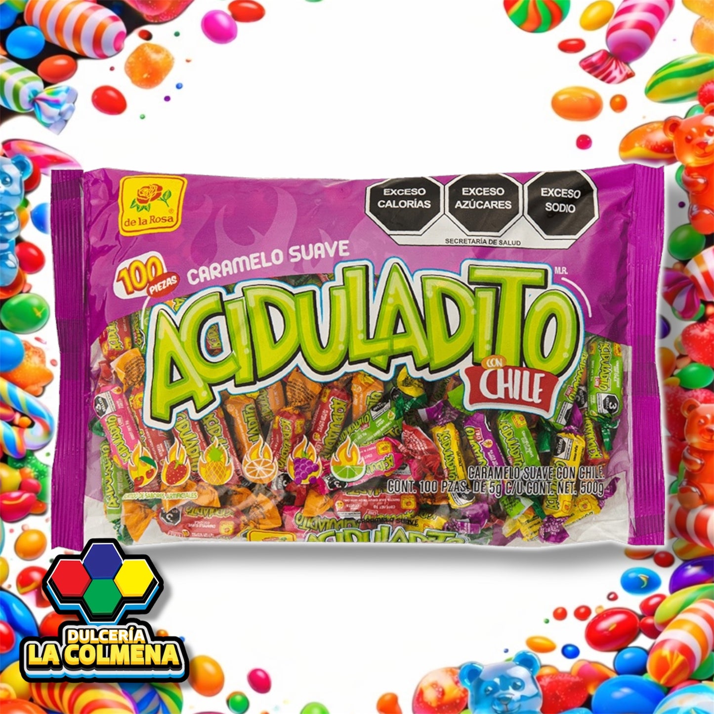 Caramelo Aciduladito con chile 100 piezas