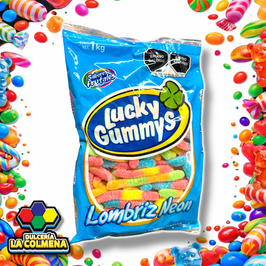 Lombrices Neón Lucky Gummys 1 kg