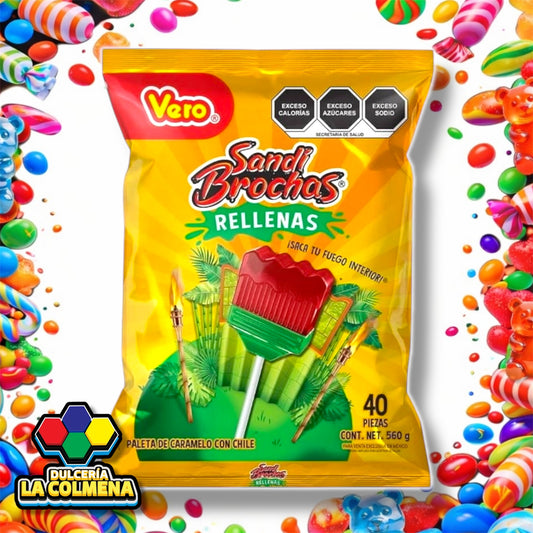 Paleta Sandi Brochas Rellenas 40 piezas