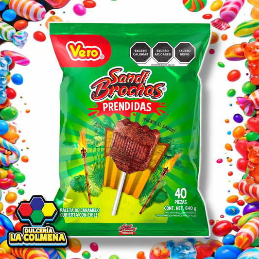 Paleta Sandi Brochas Prendidas 40 piezas