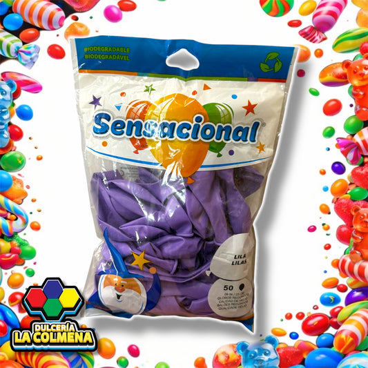 Globo Lila 9 pulgadas 50 piezas