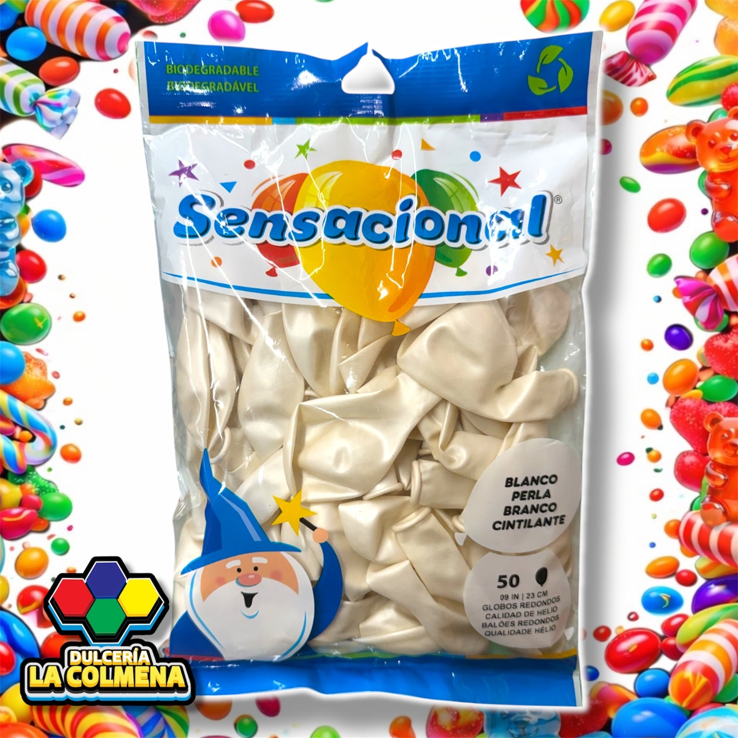 Globo Blanco Perla 50 piezas