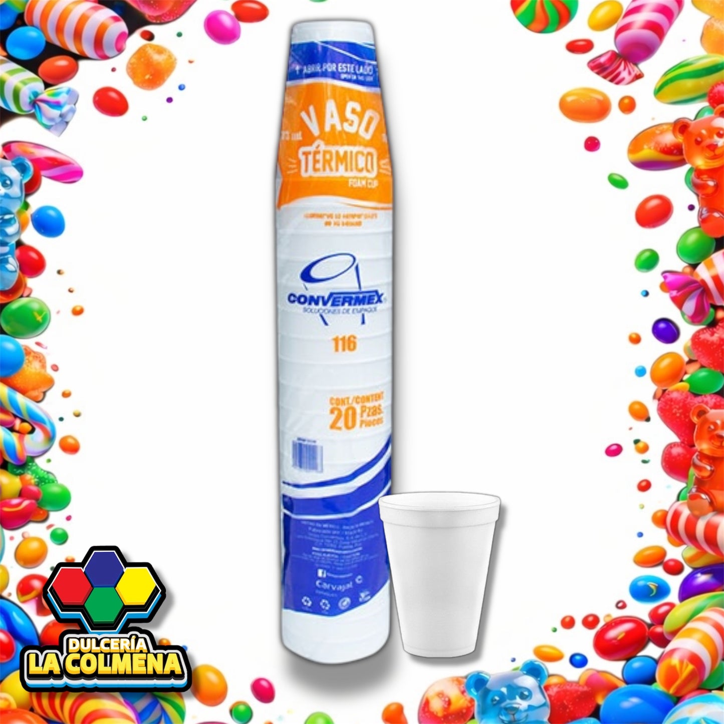 Vaso Térmico 116 Convermex 20 piezas
