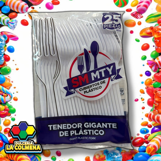 Tenedor Gigante Plástico 25 piezas